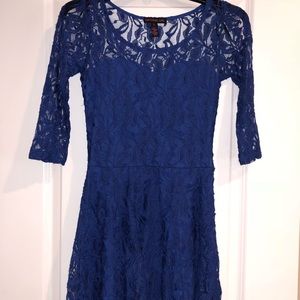Adorable juniors size S blue lace dress.